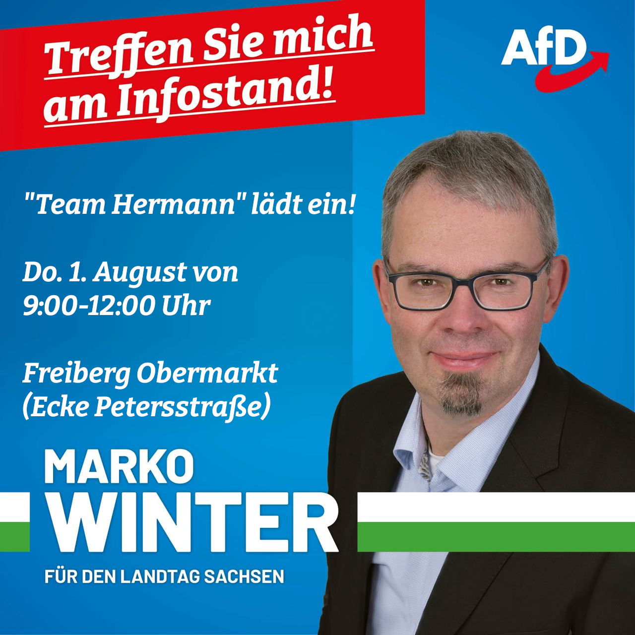 Infostand am 01.08 in Freiberg