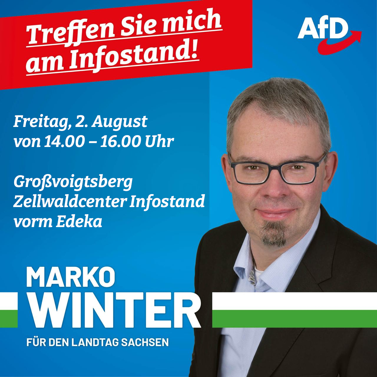 Infostand am 02.08 in Großvoigtsberg (Zellwaldcenter)