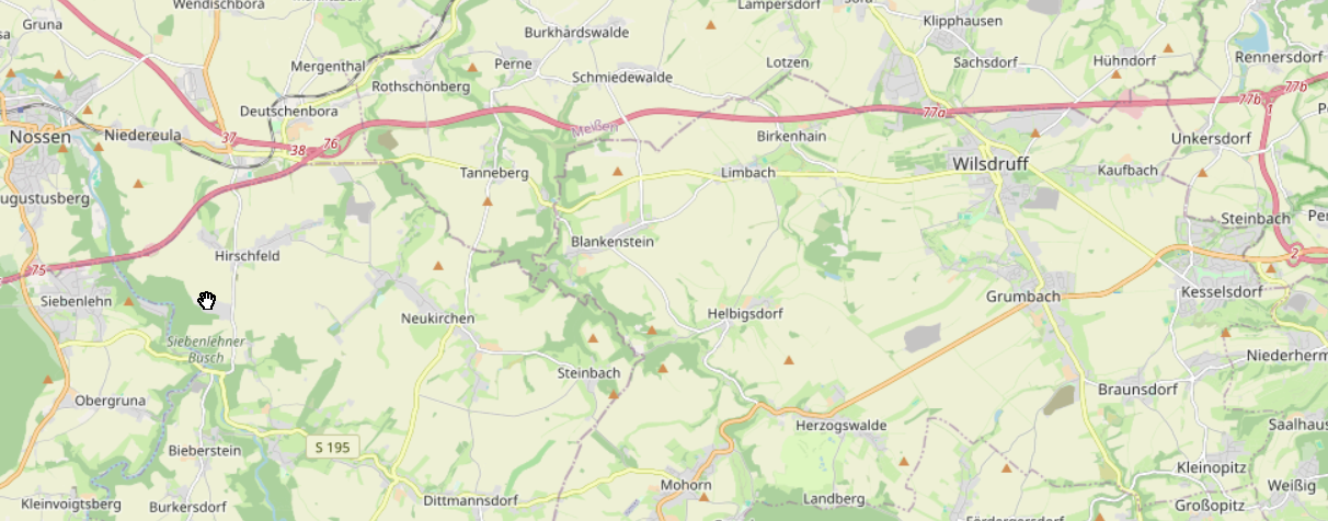 Screenshot BAB4 und S195 (Dittmannsdorf), Screenshot Open Data Commons Open Database-Lizenz (ODbL)