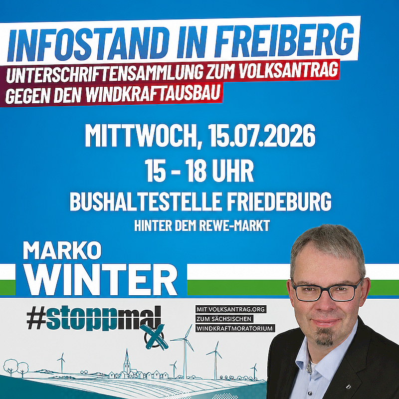 Unterschriftensammlungen für den Volksantrag in Freiberg: Nächster Termin am 15. Juli 2026 