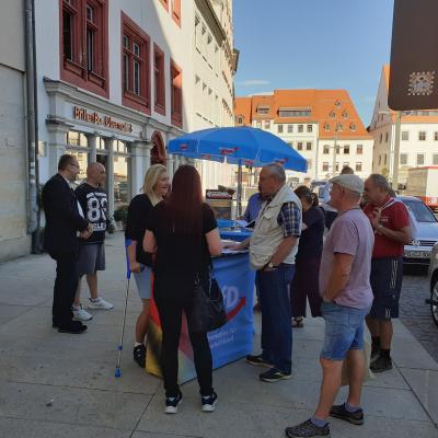 Stand auf dem Freiberger Obermarkt